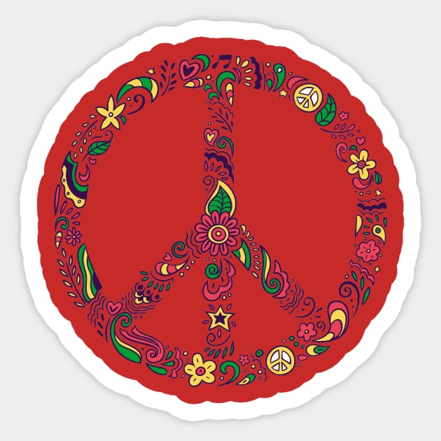 Flowery Peace Sign Sticker by ShineYourLight